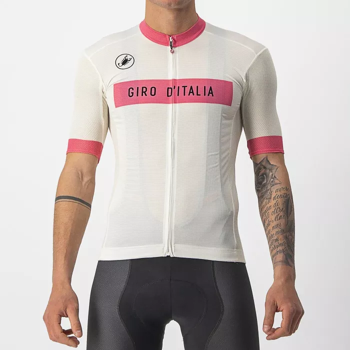 2022 Cycling Jersey Giro D'italy Pink White Short Sleeve and Biboiuj010
